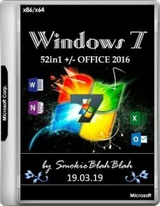 Windows 7 SP1 52in1 +/- Office 2016 by SmokieBlahBlah (x86-x64) (19.03.2019) [Eng/Rus]